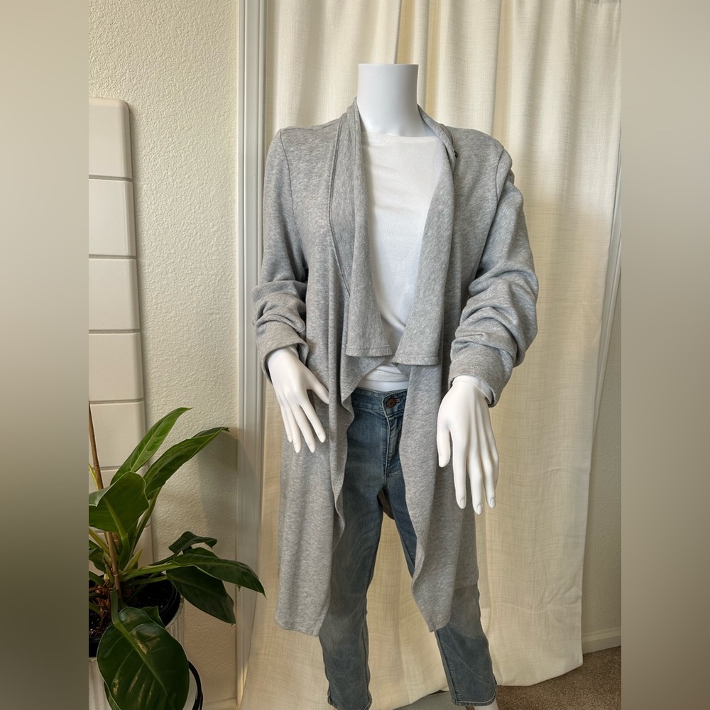 JJill Pure Jill Gray Knit Cardigan Sz M